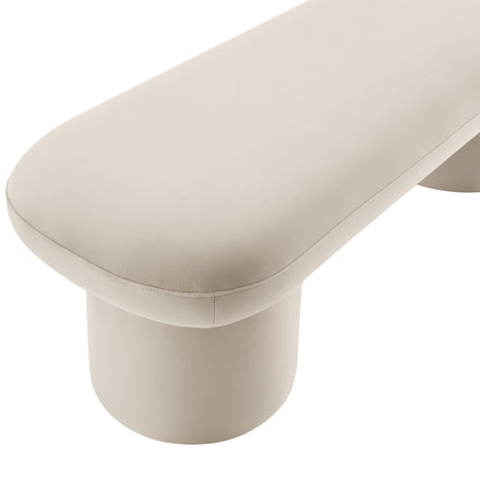 Orla Performance Velvet Bench in Almond
