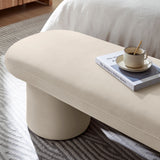Torin Performance Velvet Bench in Almond
