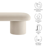 Torin Performance Velvet Bench in Almond