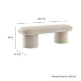 Torin Performance Velvet Bench in Almond