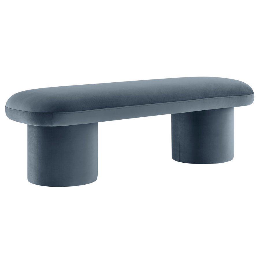 Torin Performance Velvet Bench in Cadet Blue