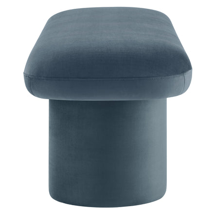 Orla Performance Velvet Bench in Cadet Blue