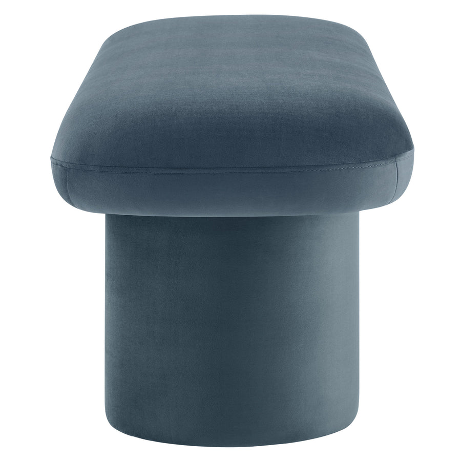 Torin Performance Velvet Bench in Cadet Blue