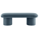Torin Performance Velvet Bench in Cadet Blue