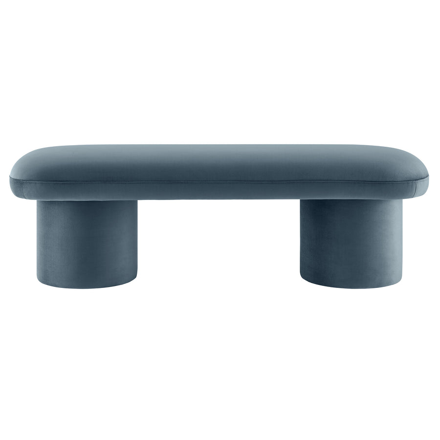 Torin Performance Velvet Bench in Cadet Blue