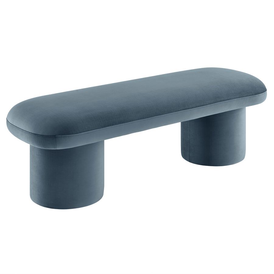 Torin Performance Velvet Bench in Cadet Blue