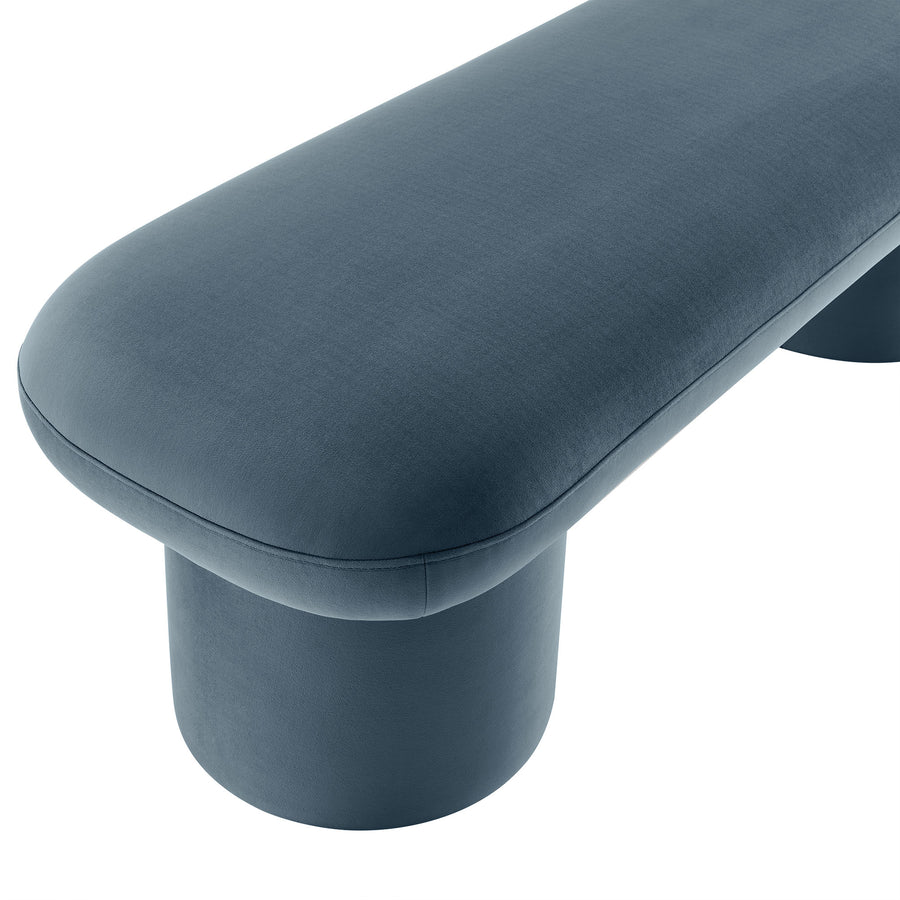 Torin Performance Velvet Bench in Cadet Blue