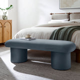 Torin Performance Velvet Bench in Cadet Blue