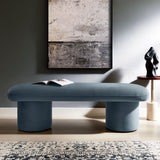 Torin Performance Velvet Bench in Cadet Blue