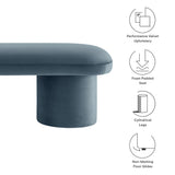 Torin Performance Velvet Bench in Cadet Blue