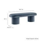 Torin Performance Velvet Bench in Cadet Blue