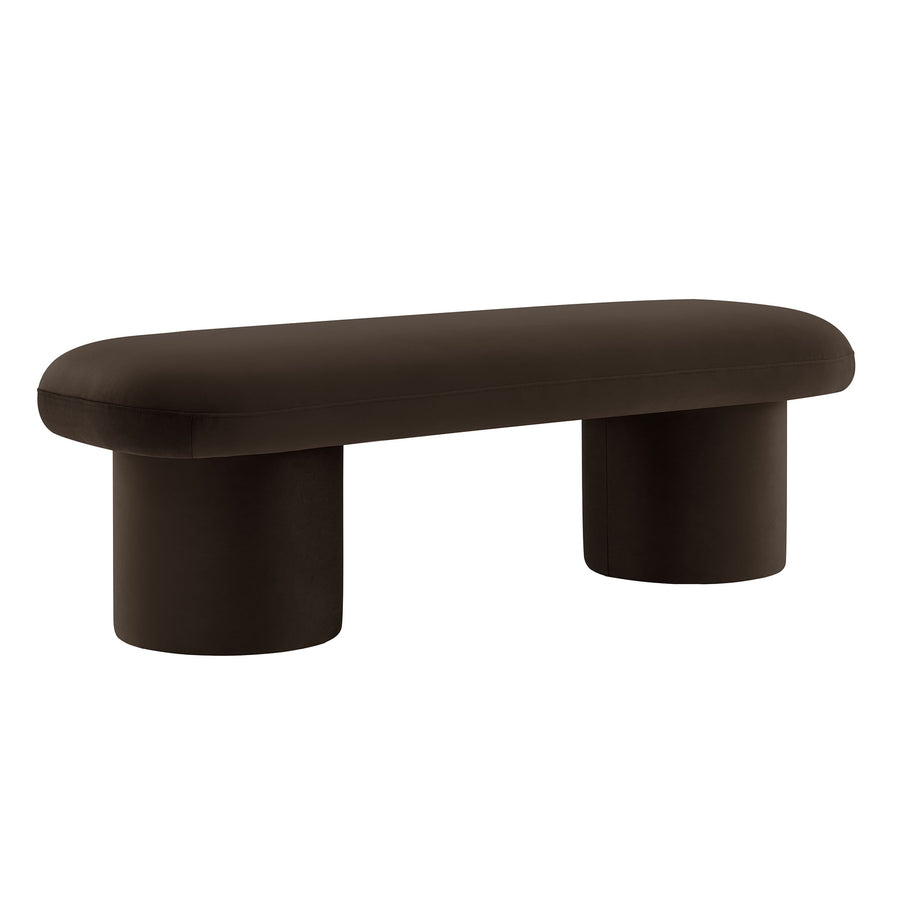 Torin Performance Velvet Bench in Chocolate Brown