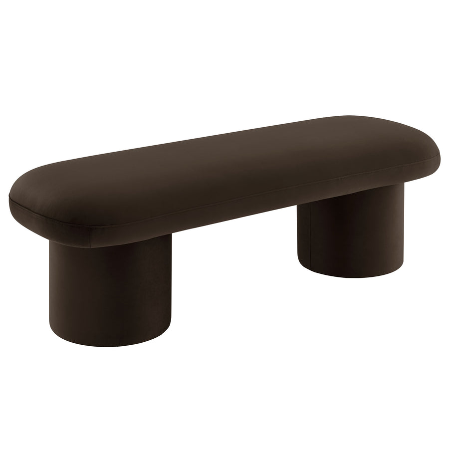 Torin Performance Velvet Bench in Chocolate Brown