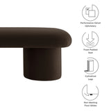 Torin Performance Velvet Bench in Chocolate Brown
