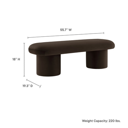 Orla Performance Velvet Bench in Chocolate Brown