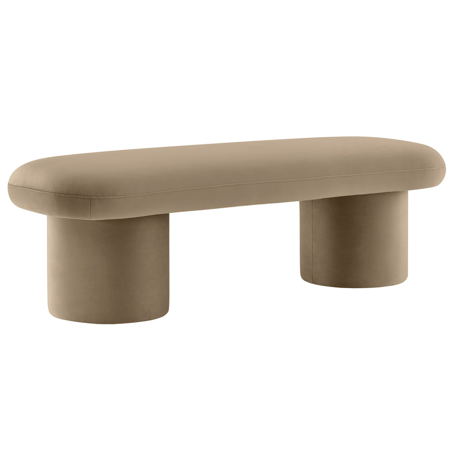 Torin Performance Velvet Bench in Taupe