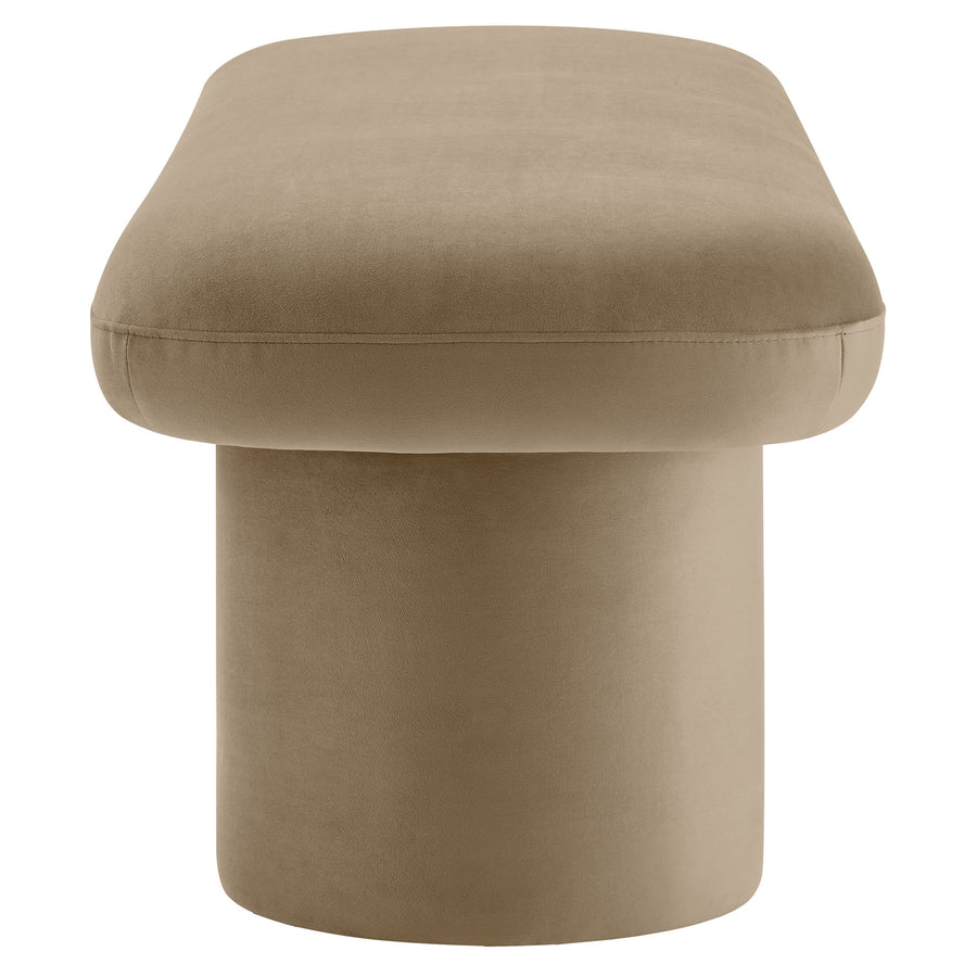 Torin Performance Velvet Bench in Taupe