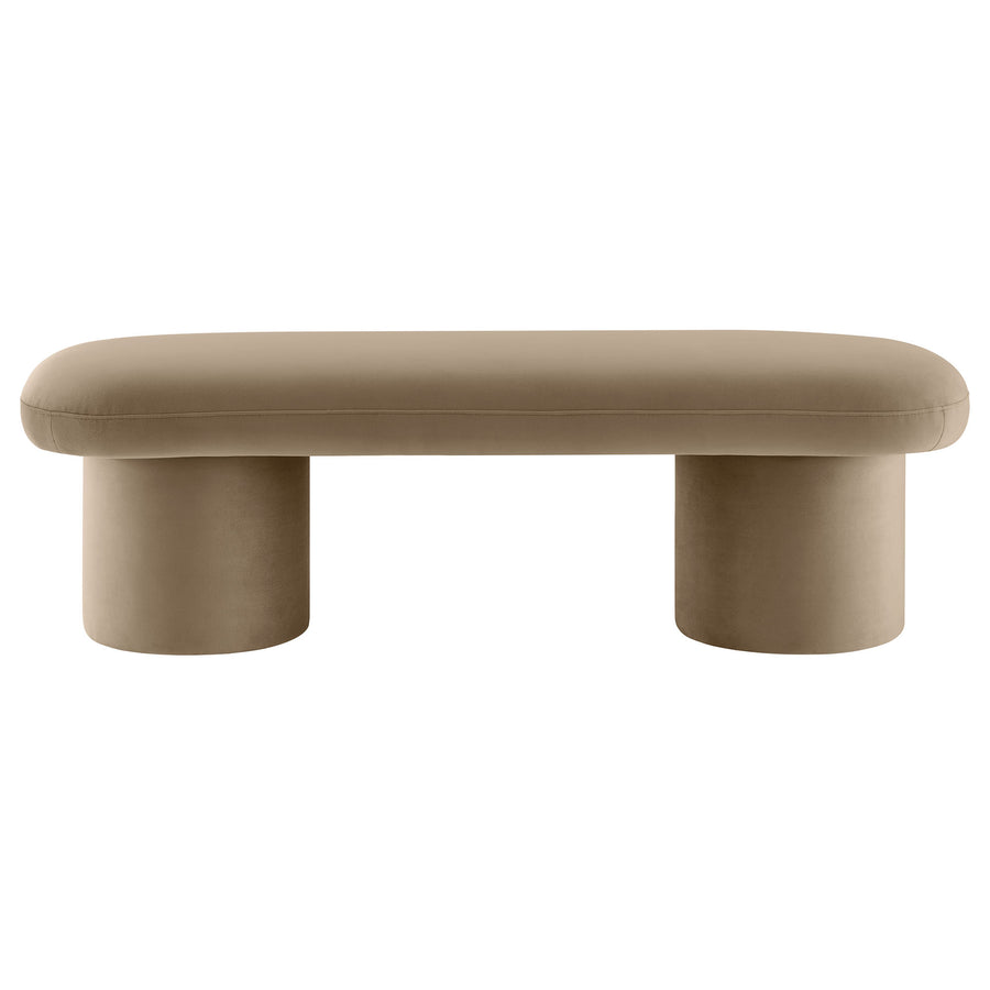 Torin Performance Velvet Bench in Taupe
