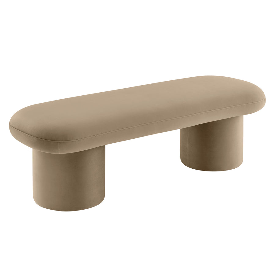 Torin Performance Velvet Bench in Taupe