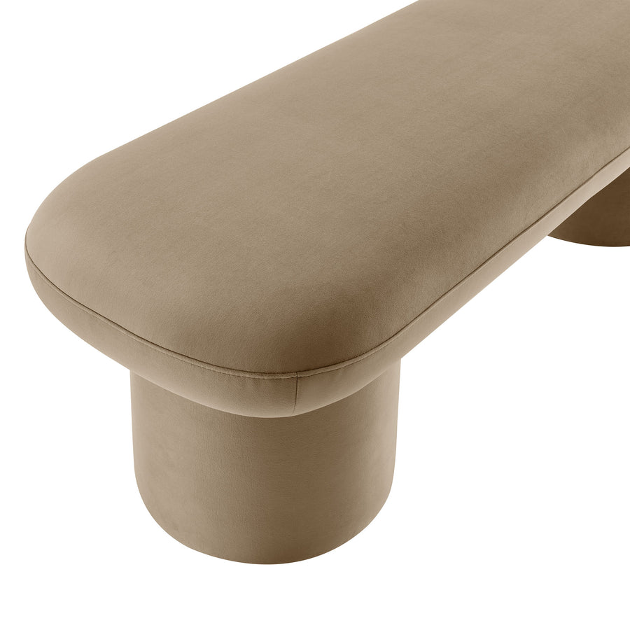 Torin Performance Velvet Bench in Taupe