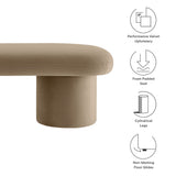 Torin Performance Velvet Bench in Taupe