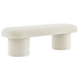Torin Chenille Upholstered Bench in Cream