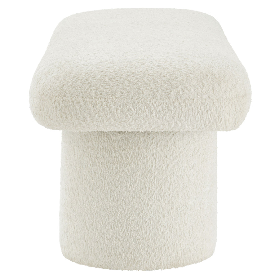 Torin Chenille Upholstered Bench in Cream