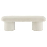 Torin Chenille Upholstered Bench in Cream