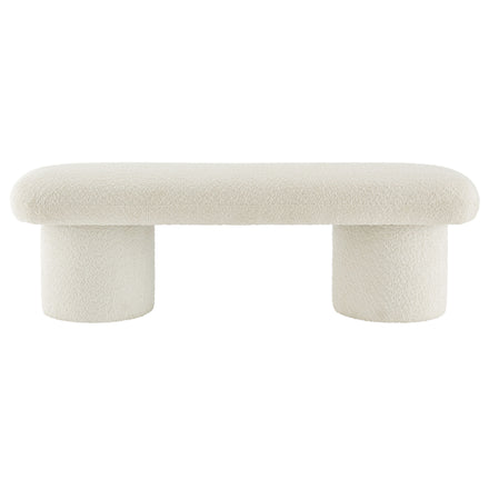 Orla Chenille Upholstered Bench in Cream