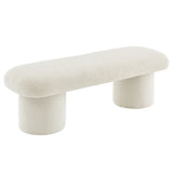 Torin Chenille Upholstered Bench in Cream