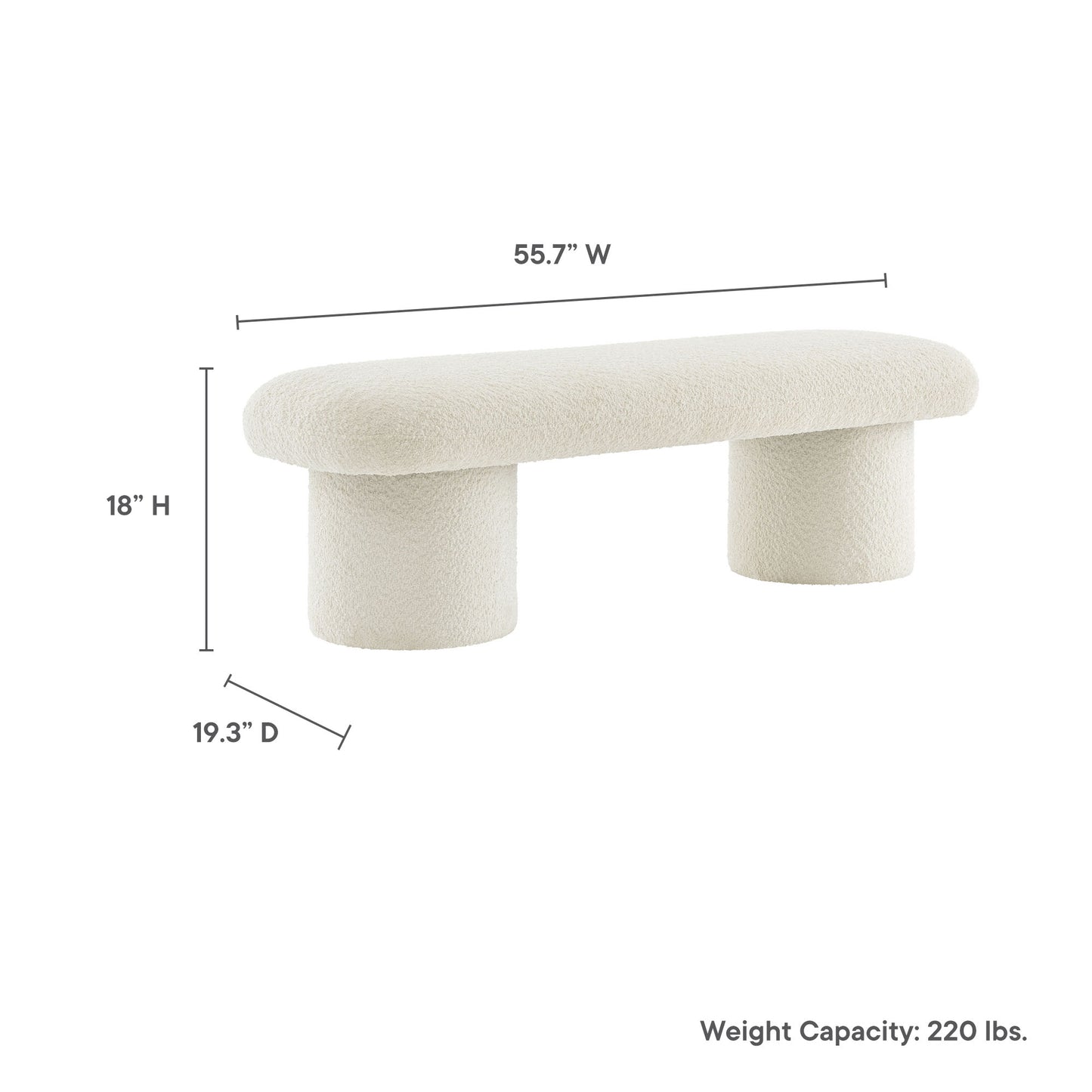 Orla Chenille Upholstered Bench by Furniture For America
