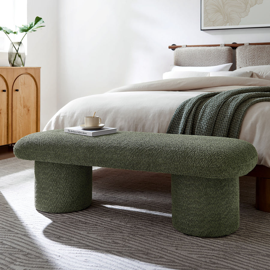 Torin Chenille Upholstered Bench in Sage