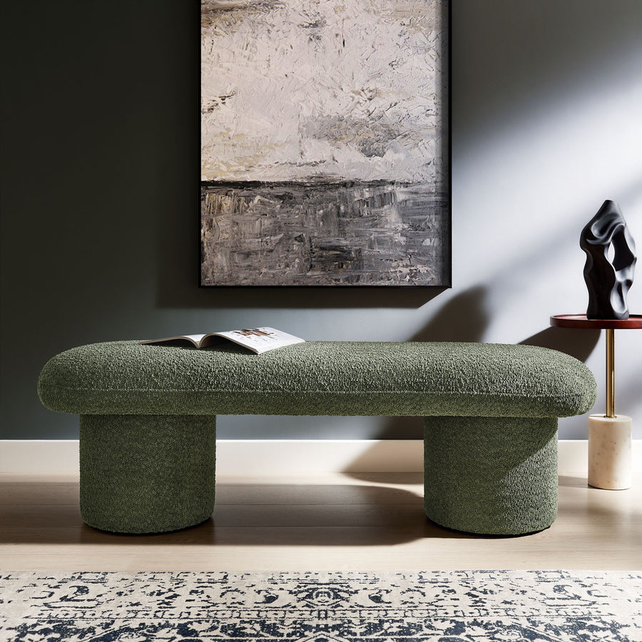 Torin Chenille Upholstered Bench in Sage
