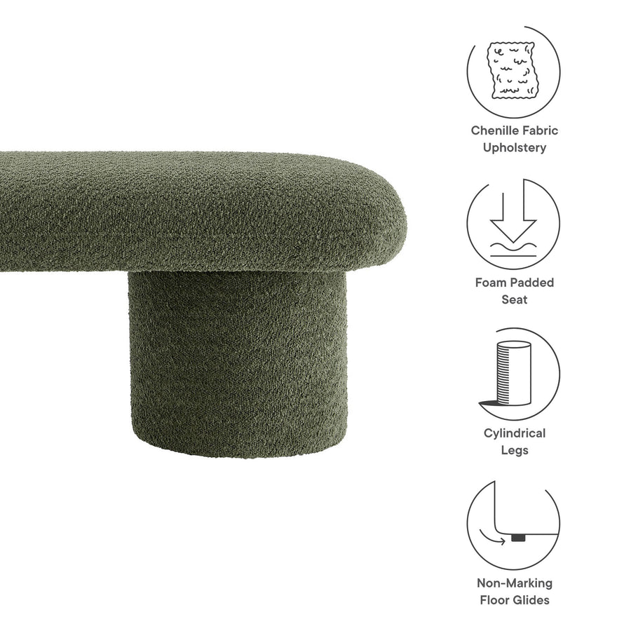 Torin Chenille Upholstered Bench in Sage
