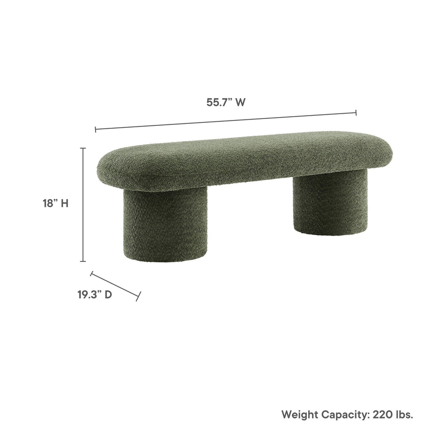 Torin Chenille Upholstered Bench in Sage