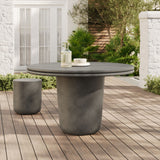 Portico 48" Indoor - Outdoor Patio Concrete Round Dining Table in Gray