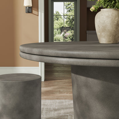 Brion 48" Indoor - Outdoor Patio Concrete Round Dining Table by Furniture For America