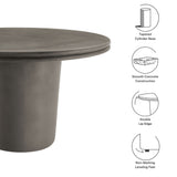 Portico 48" Indoor - Outdoor Patio Concrete Round Dining Table in Gray