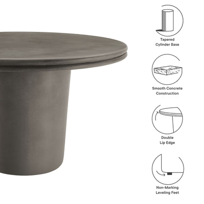 Brion 48" Indoor - Outdoor Patio Concrete Round Dining Table by Furniture For America