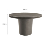 Portico 48" Indoor - Outdoor Patio Concrete Round Dining Table in Gray