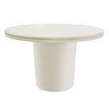 Portico 48" Indoor - Outdoor Patio Concrete Round Dining Table in White