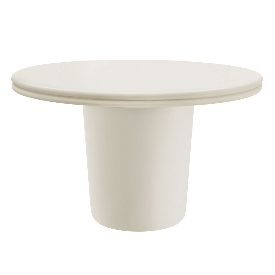 Portico 48" Indoor - Outdoor Patio Concrete Round Dining Table in White
