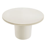 Portico 48" Indoor - Outdoor Patio Concrete Round Dining Table in White