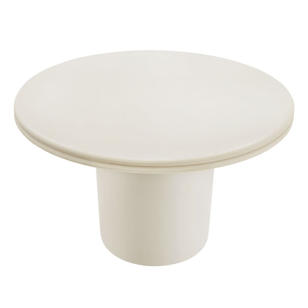 Brion 48" Indoor - Outdoor Patio Concrete Round Dining Table in White