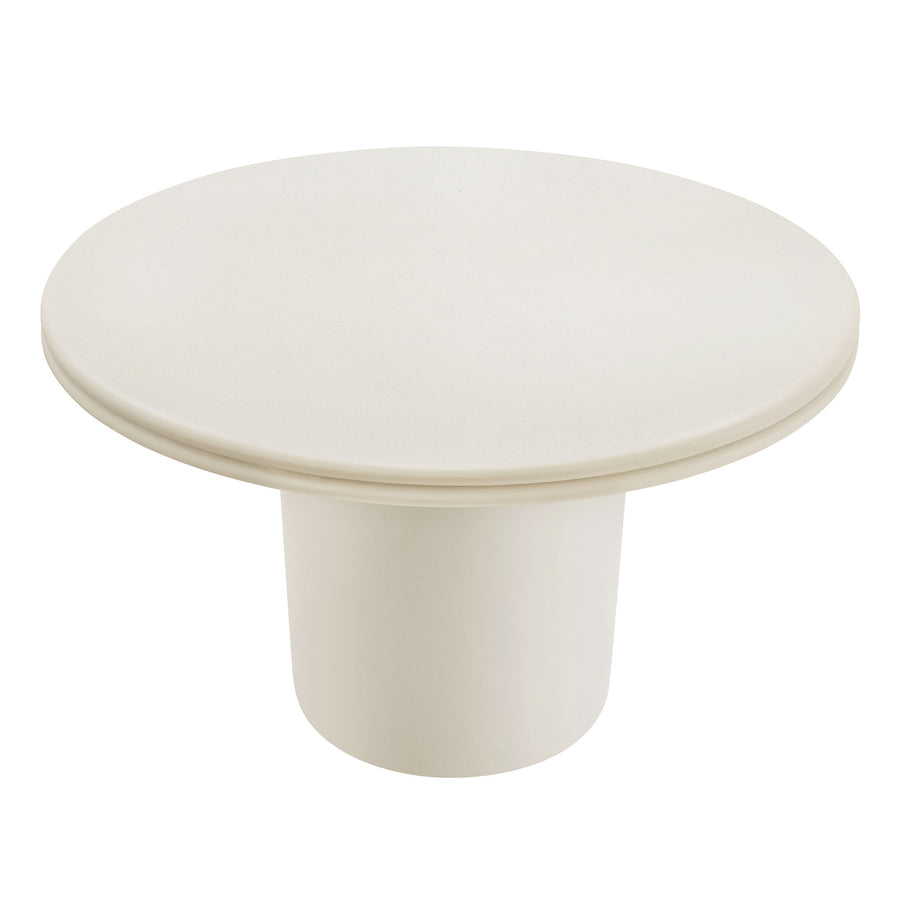 Portico 48" Indoor - Outdoor Patio Concrete Round Dining Table in White