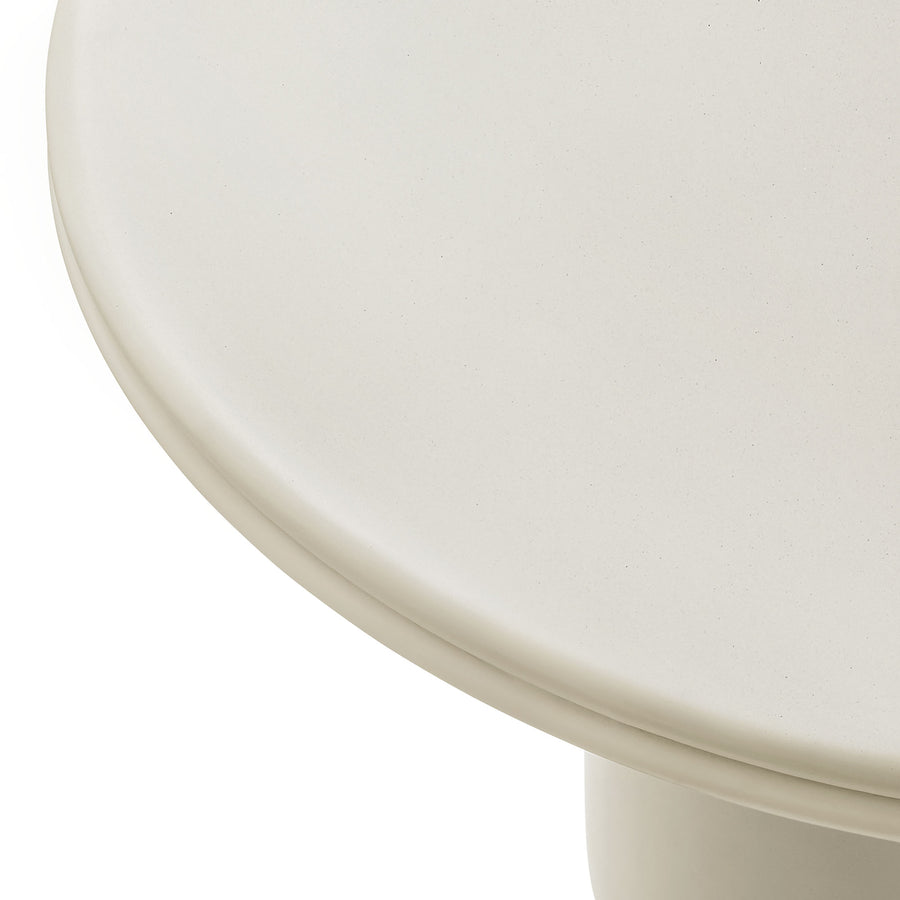 Portico 48" Indoor - Outdoor Patio Concrete Round Dining Table in White