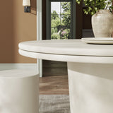 Portico 48" Indoor - Outdoor Patio Concrete Round Dining Table in White