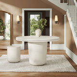 Portico 48" Indoor - Outdoor Patio Concrete Round Dining Table in White