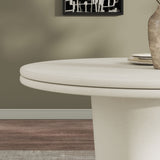 Portico 48" Indoor - Outdoor Patio Concrete Round Dining Table in White