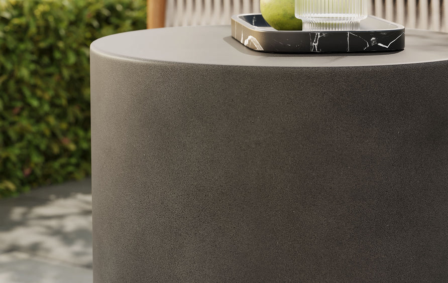Portico Indoor - Outdoor Patio Concrete Stool in Gray